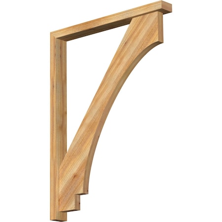 Ekena Millwork Imperial Block Rough Sawn Bracket w/ Offset Brace, Western Red Cedar, 4"W x 36"D x 48"H BKT0402X36X48IMP05RWR